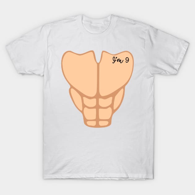 Six Pack I'm 9th Birthday Funny Boy Kids T-Shirt by macshoptee